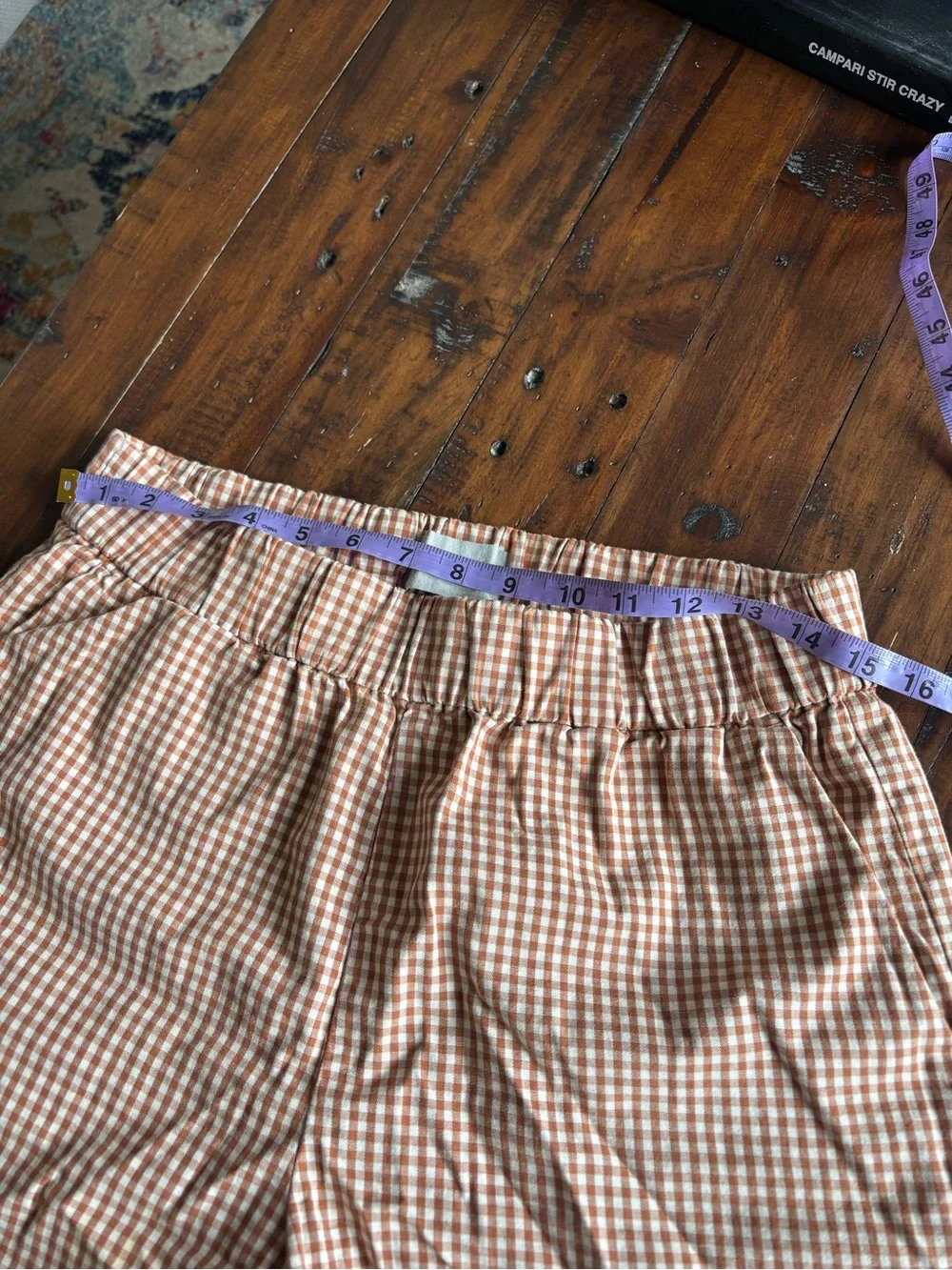 Everlane Easy Short in orange & Cream Gingham - Picture 5 of 8